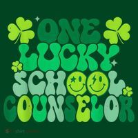Funny Patrick's Day, Groovy Teacher One Lucky School Counselor Mousepad thumb 1