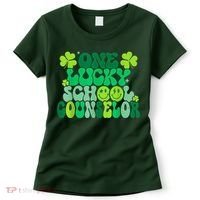 Funny Patrick's Day, Groovy Teacher One Lucky School Counselor Women's T-Shirt thumb 0