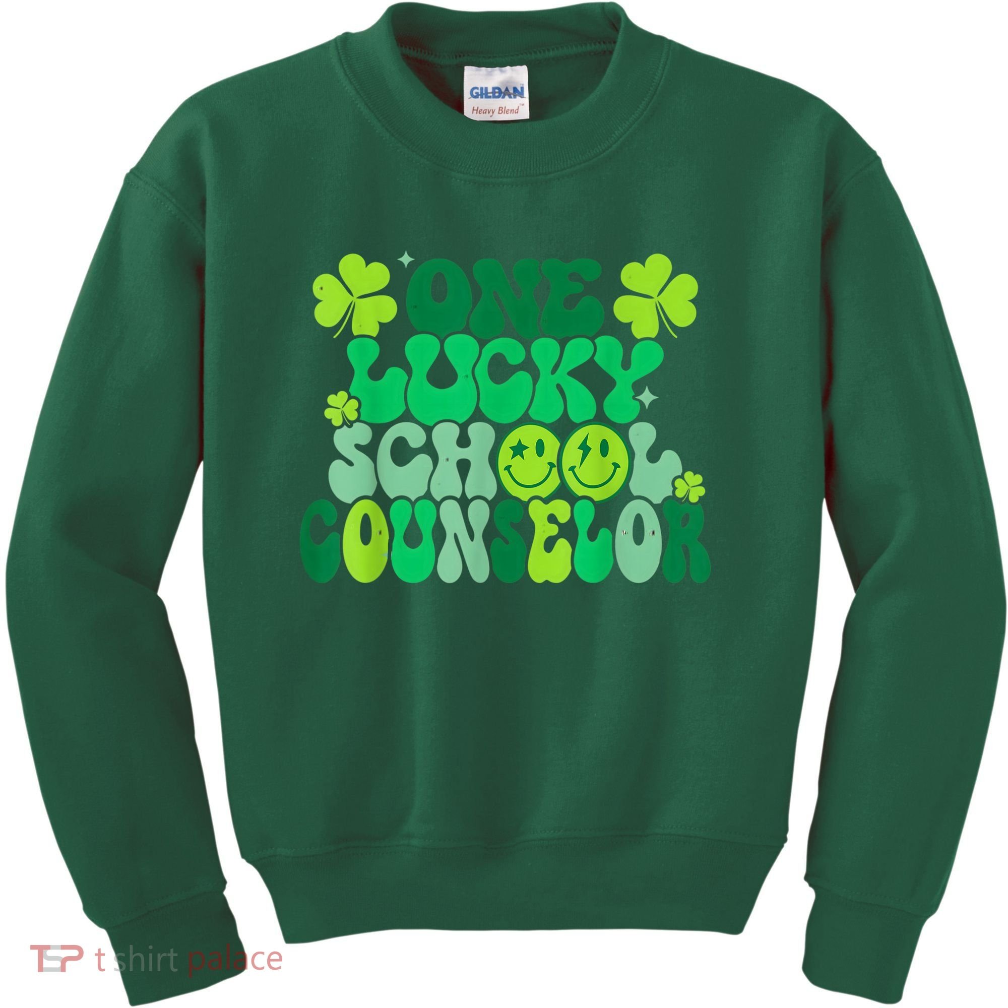 Funny Patrick's Day, Groovy Teacher One Lucky School Counselor Kids Sweatshirt