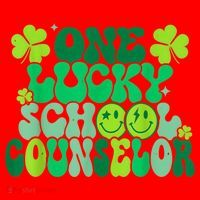 Funny Patrick's Day, Groovy Teacher One Lucky School Counselor Santa Hat thumb 1