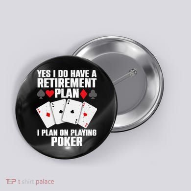 Funny Poker Design Poker Player Casino Gambler Button