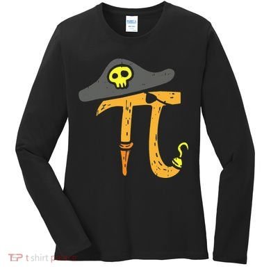 Funny Pi Day Rate Pirate Lovers Math Geek Women's Long Sleeve Shirt