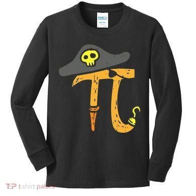 Funny Pi Day Rate Pirate Lovers Math Geek Kids Long Sleeve Shirt