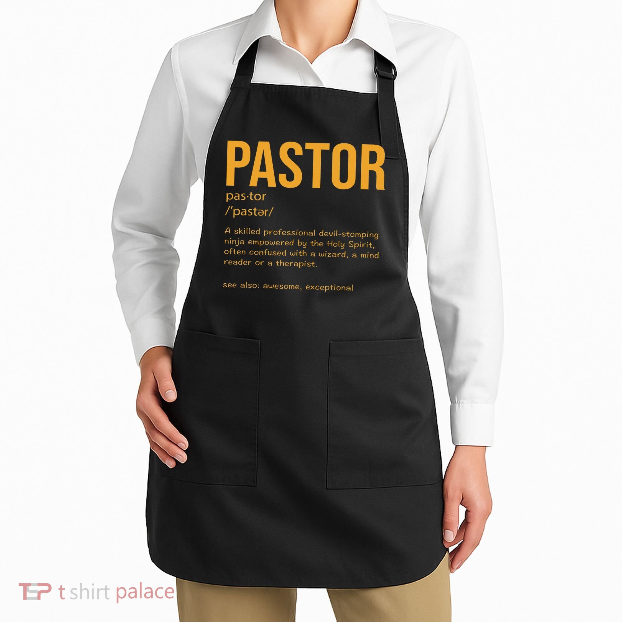 Funny Pastor Definition Gift Christian Preachers Women Apron