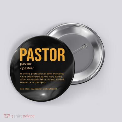 Funny Pastor Definition Gift Christian Preachers Women Button