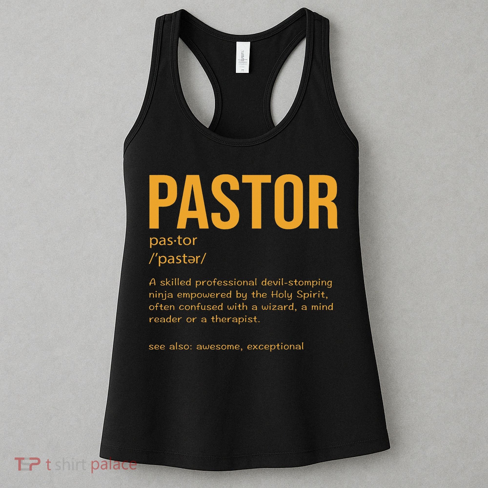 Funny Pastor Definition Gift Christian Preachers Women Women's Tank Top