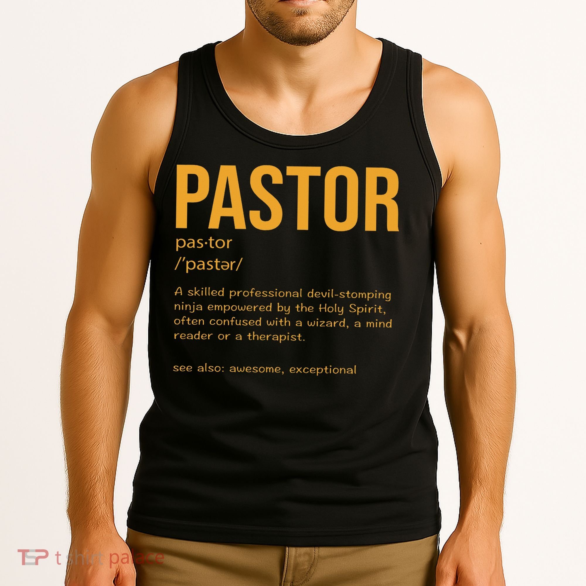 Funny Pastor Definition Gift Christian Preachers Women Tank Top