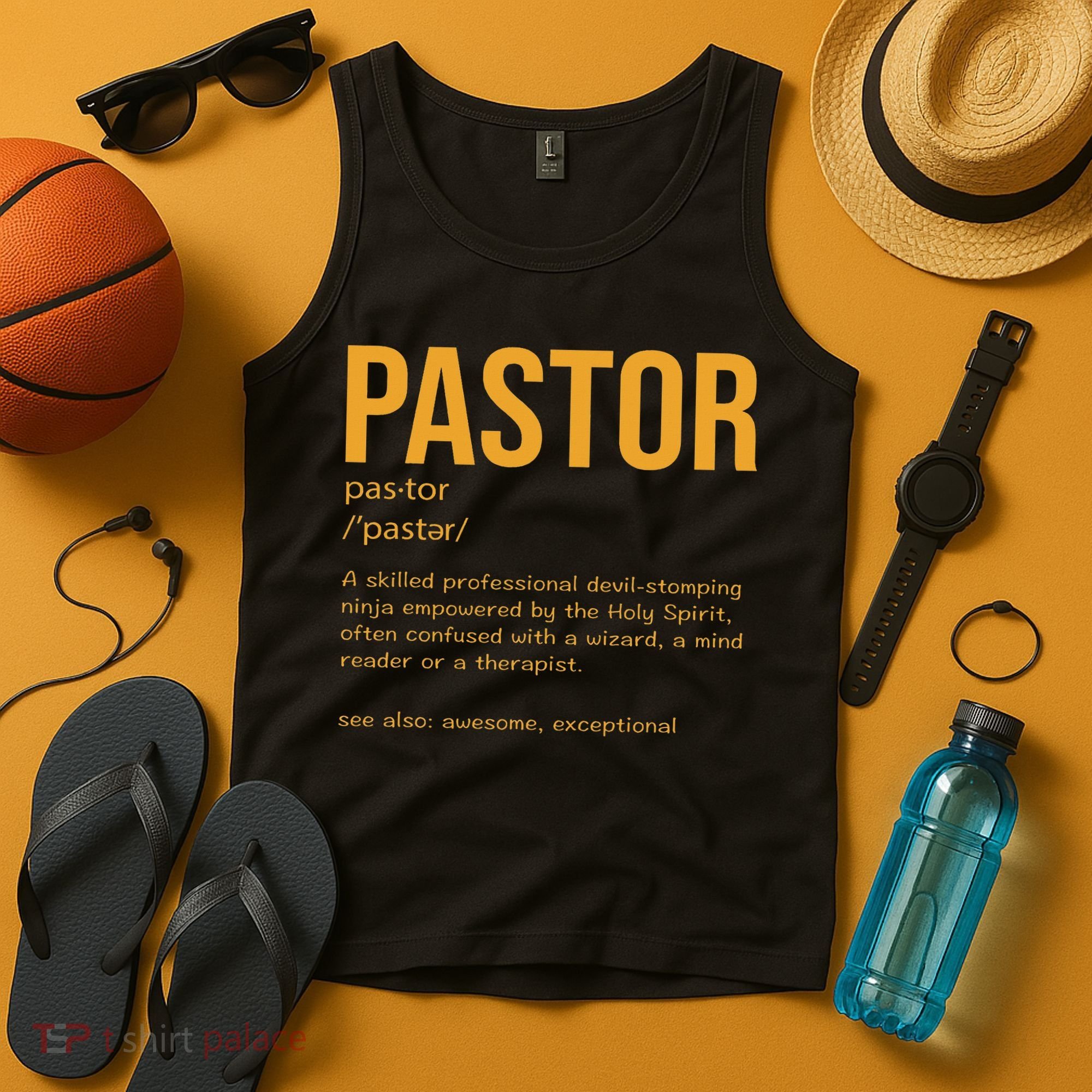 Funny Pastor Definition Gift Christian Preachers Women Tank Top