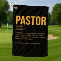 Funny Pastor Definition Gift Christian Preachers Women Golf Towel thumb 1