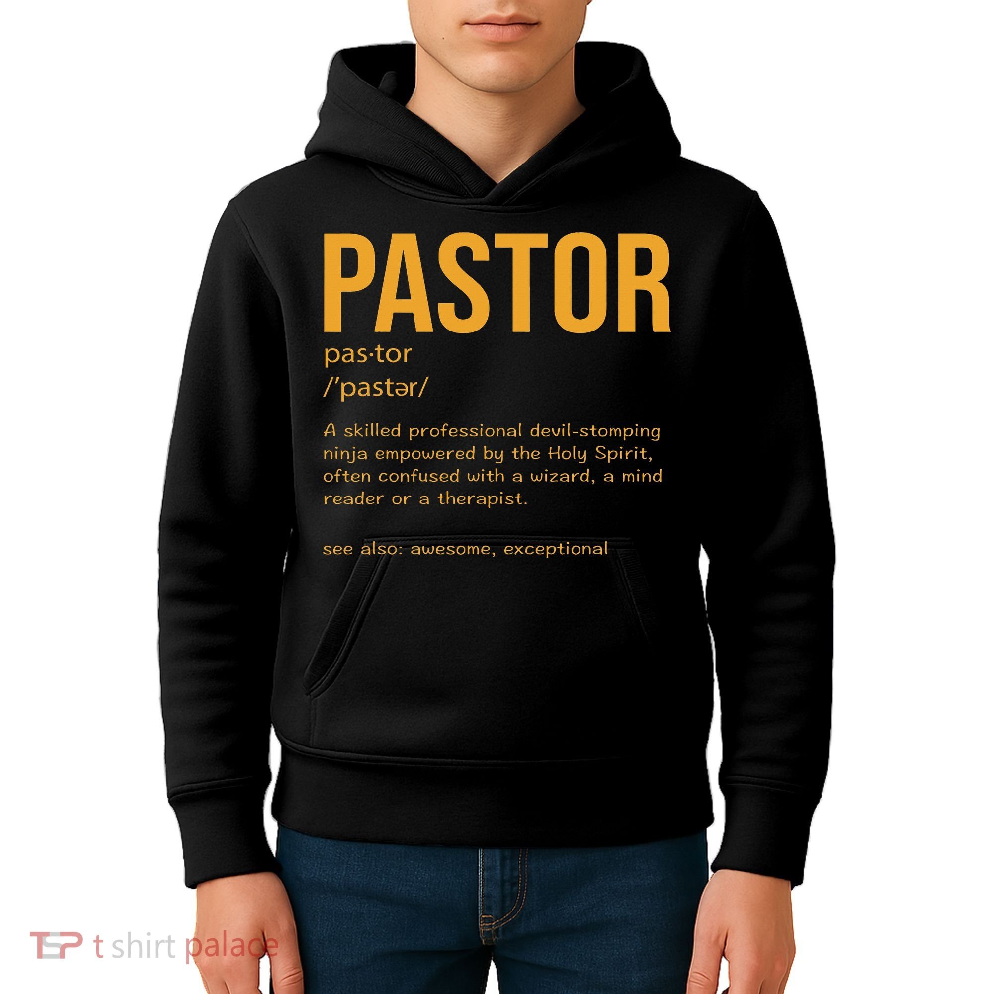 Funny Pastor Definition Gift Christian Preachers Women Kids Hoodie