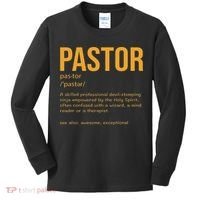 Funny Pastor Definition Gift Christian Preachers Women Kids Long Sleeve Shirt thumb 0