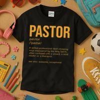 Funny Pastor Definition Gift Christian Preachers Women Kids T-Shirt thumb 3