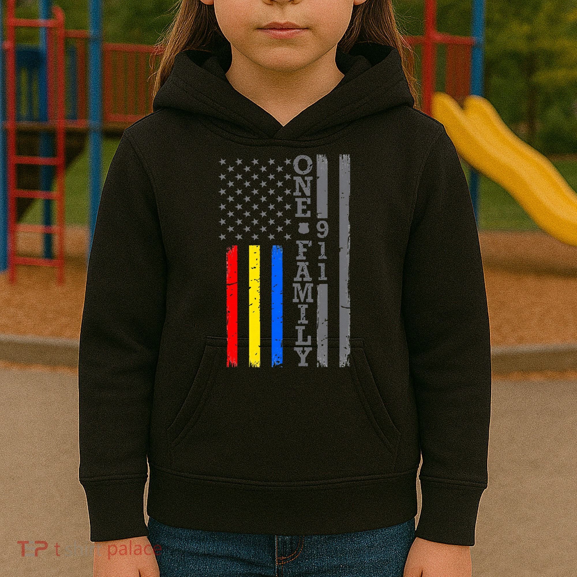 Fire Police Dispatcher 911 Emergency Services Kids Hoodie