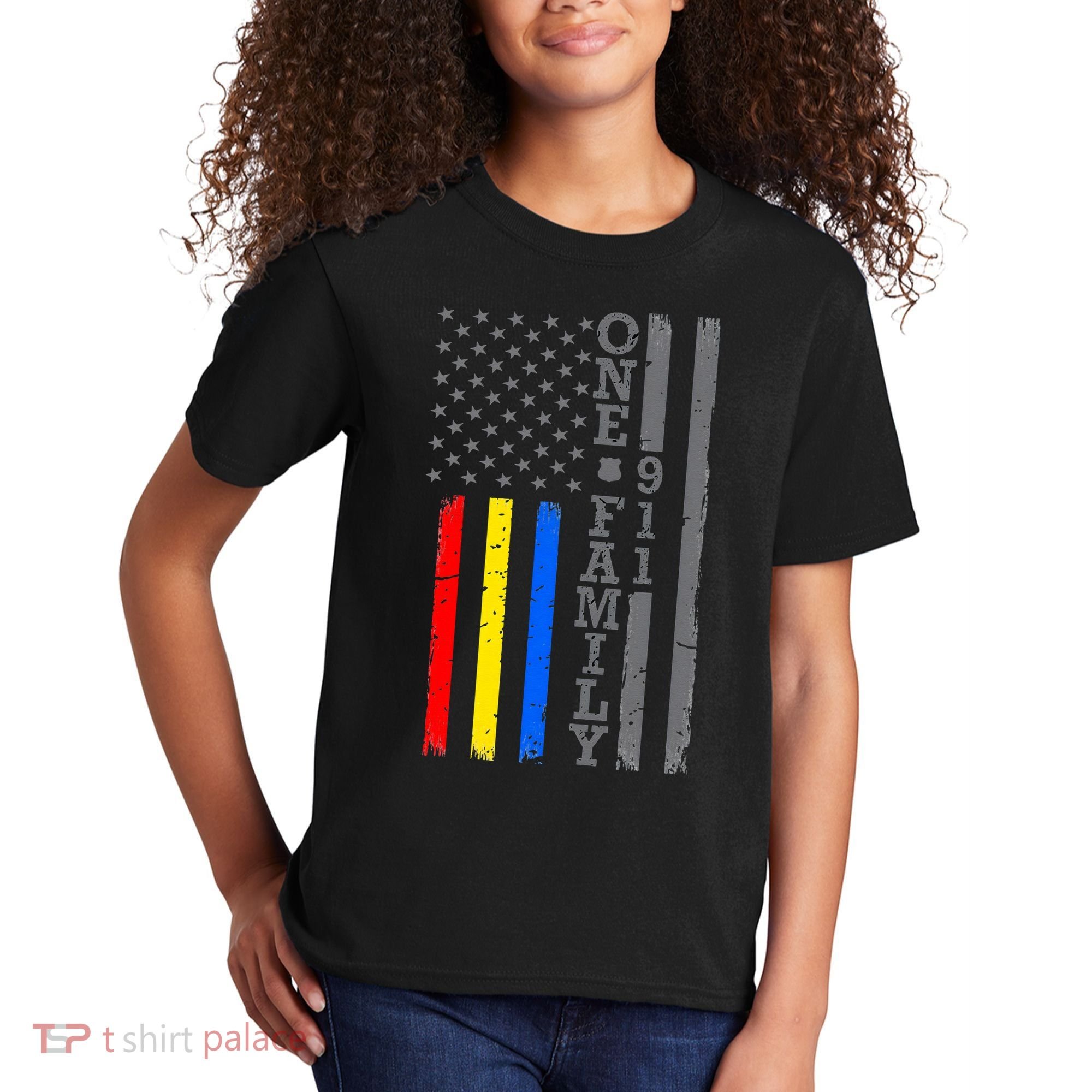 Fire Police Dispatcher 911 Emergency Services Kids T-Shirt