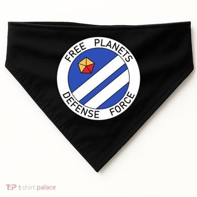 Free Planets Defense Force Insignia Corner Print USA-Made Doggie Bandana