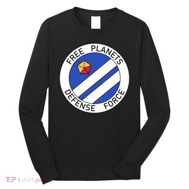 Free Planets Defense Force Insignia Corner Print Long Sleeve Shirt