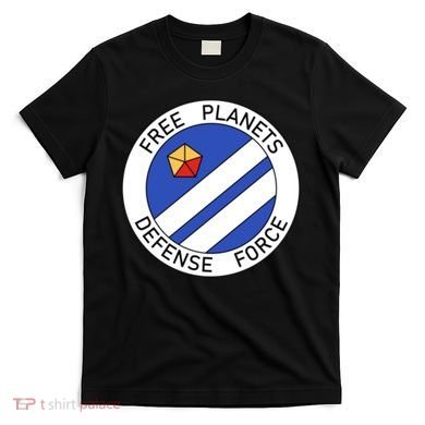 Free Planets Defense Force Insignia Corner Print T-Shirt