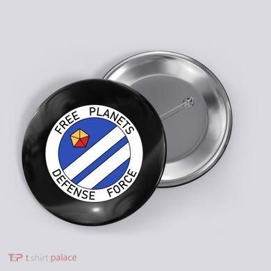 Free Planets Defense Force Insignia Corner Print Button