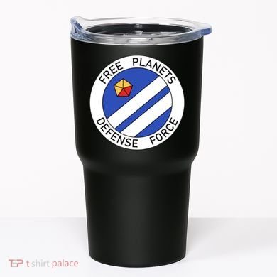 Free Planets Defense Force Insignia Corner Print Tumbler