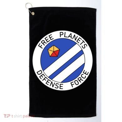 Free Planets Defense Force Insignia Corner Print Golf Towel
