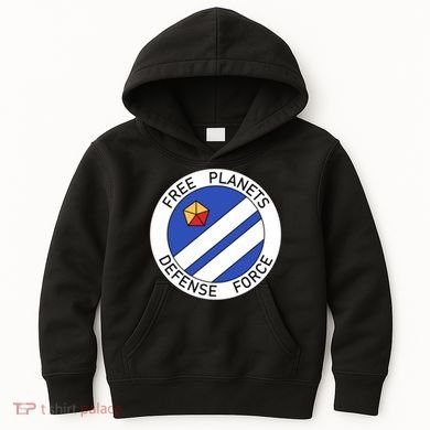 Free Planets Defense Force Insignia Corner Print Kids Hoodie