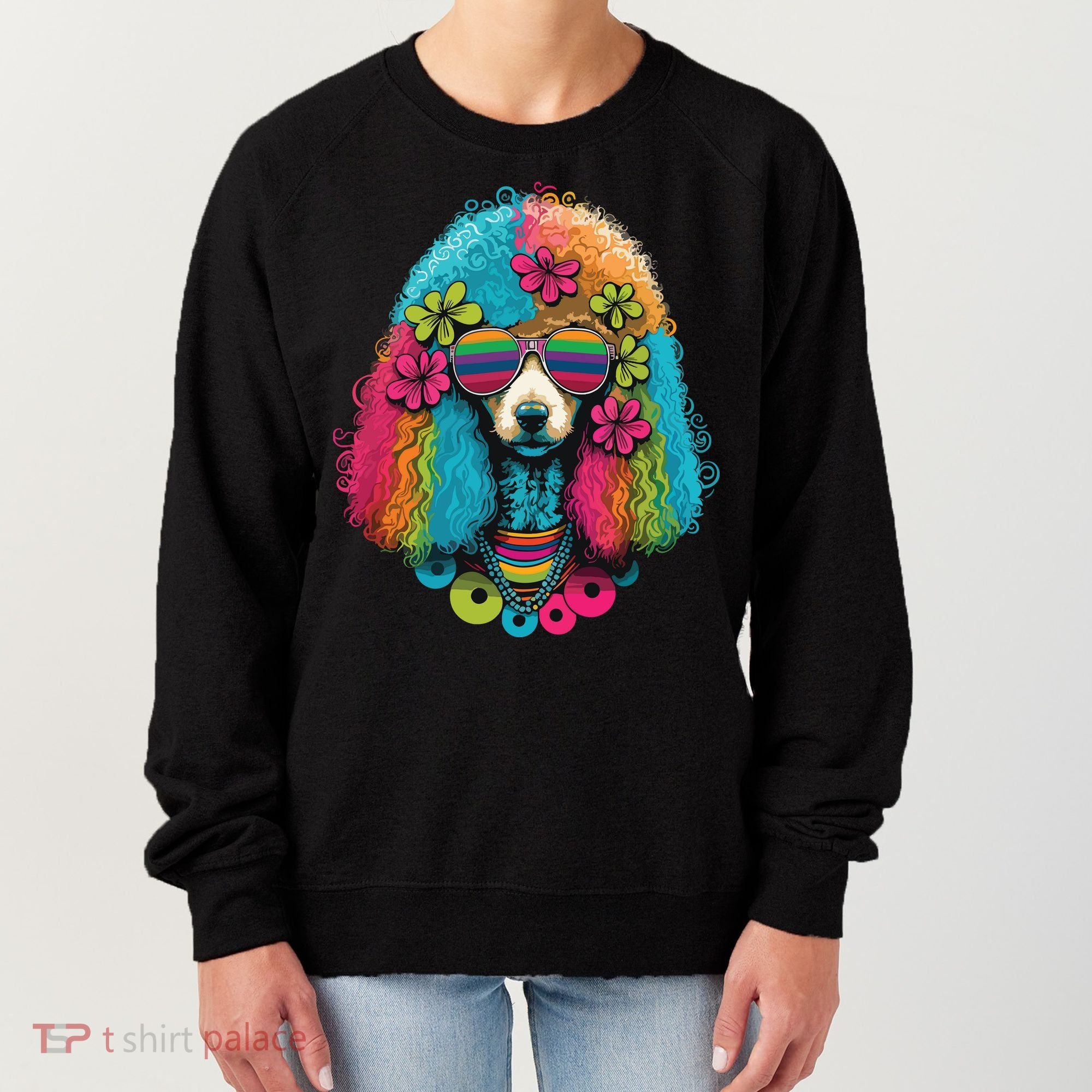 Funny Poodle Dog Miniature Poodle Toy Poodle Hippie Women's Sweatshirt