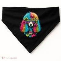 Funny Poodle Dog Miniature Poodle Toy Poodle Hippie USA-Made Doggie Bandana thumb 0