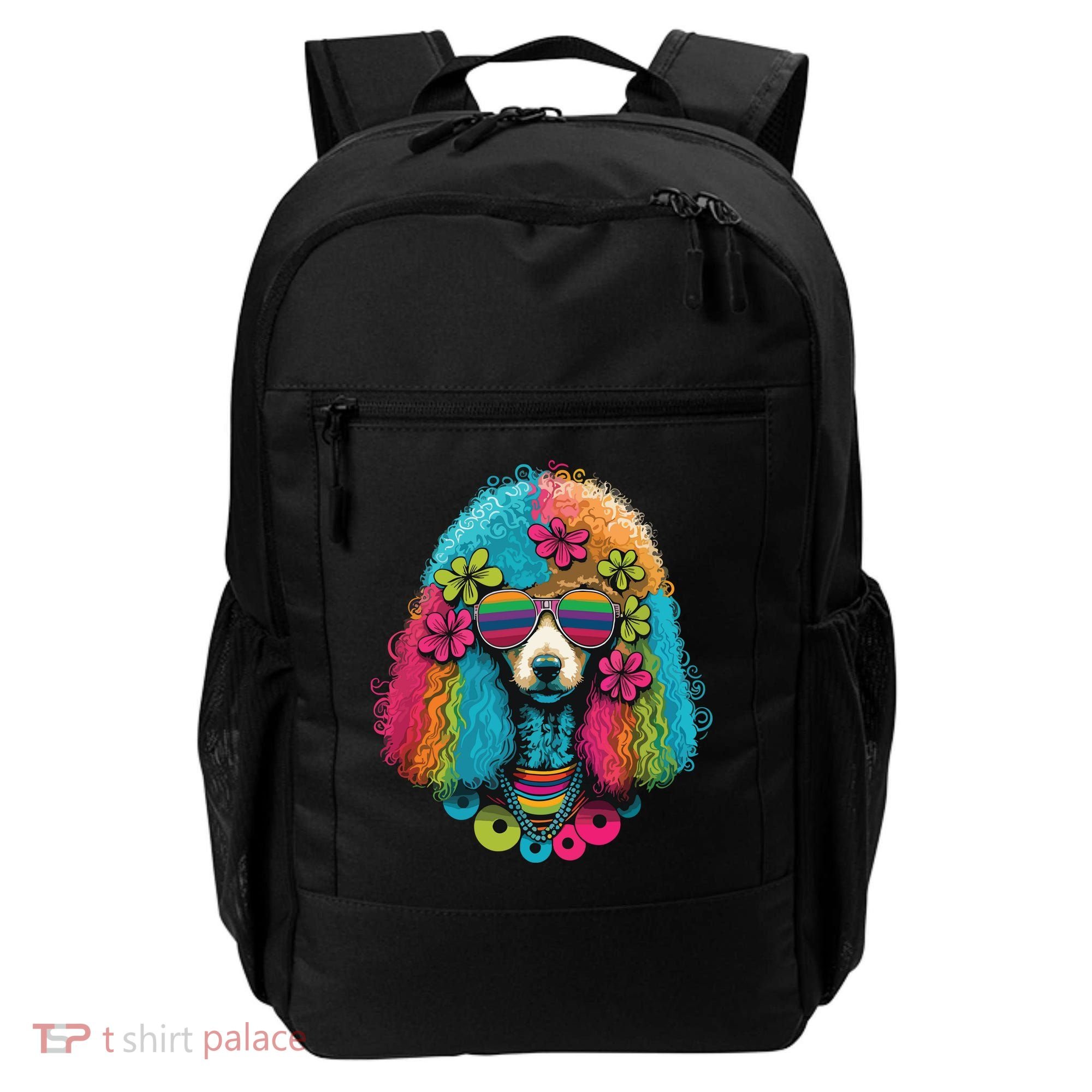 Funny Poodle Dog Miniature Poodle Toy Poodle Hippie Backpack