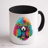 Funny Poodle Dog Miniature Poodle Toy Poodle Hippie Coffee Mug thumb 1