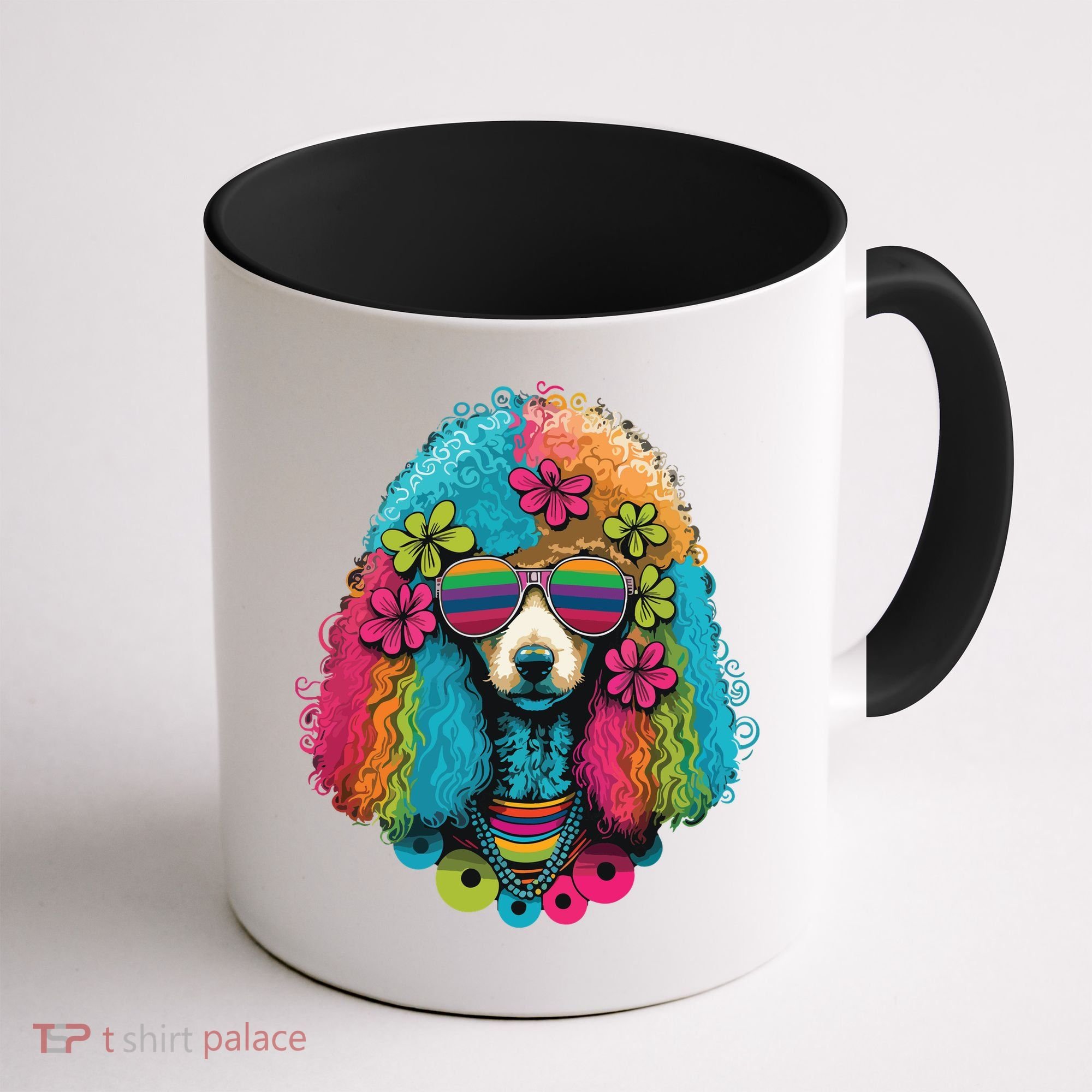 Funny Poodle Dog Miniature Poodle Toy Poodle Hippie Coffee Mug