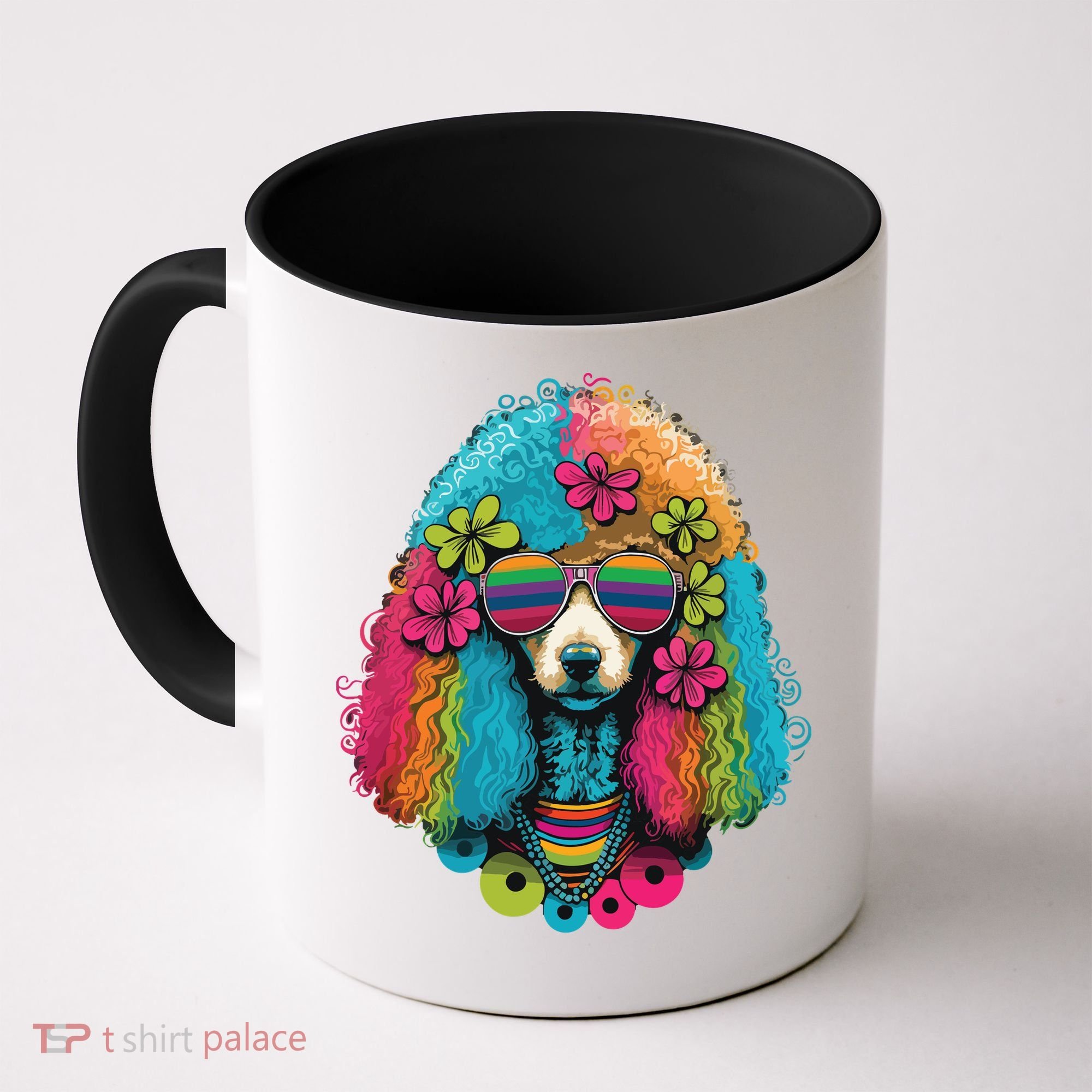Funny Poodle Dog Miniature Poodle Toy Poodle Hippie Coffee Mug