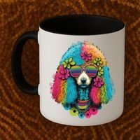 Funny Poodle Dog Miniature Poodle Toy Poodle Hippie Coffee Mug thumb 2