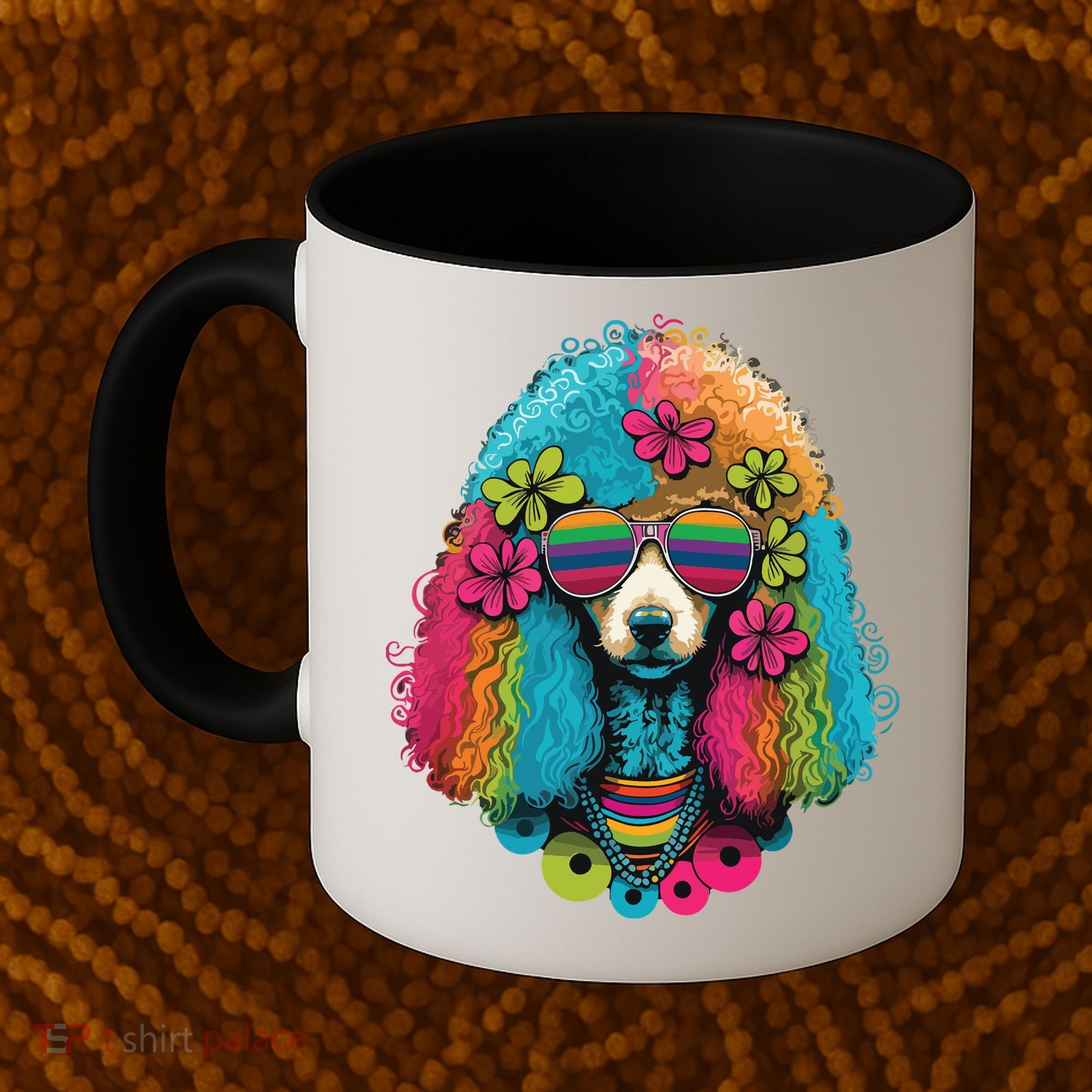 Funny Poodle Dog Miniature Poodle Toy Poodle Hippie Coffee Mug