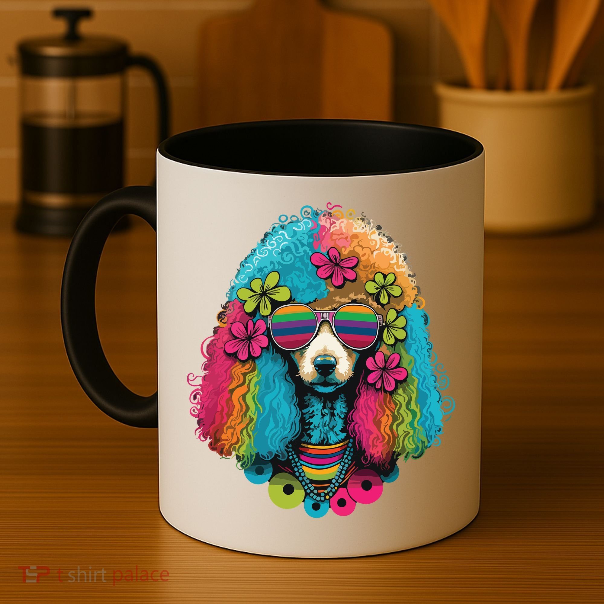 Funny Poodle Dog Miniature Poodle Toy Poodle Hippie Coffee Mug