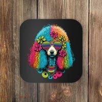 Funny Poodle Dog Miniature Poodle Toy Poodle Hippie Coaster thumb 0