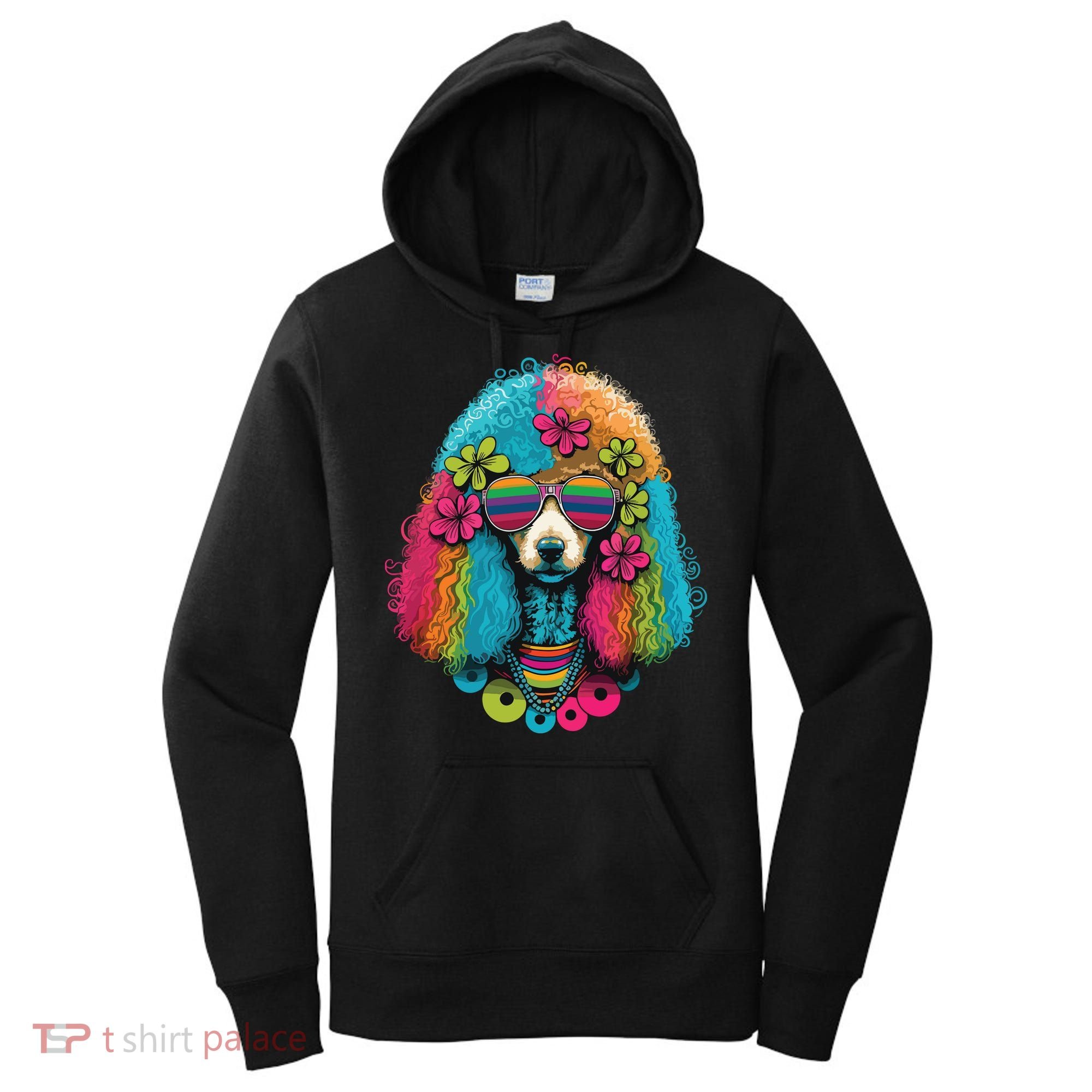 Funny Poodle Dog Miniature Poodle Toy Poodle Hippie Women's Hoodie