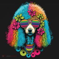 Funny Poodle Dog Miniature Poodle Toy Poodle Hippie Women's Hoodie thumb 2