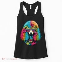 Funny Poodle Dog Miniature Poodle Toy Poodle Hippie Women's Tank Top thumb 0