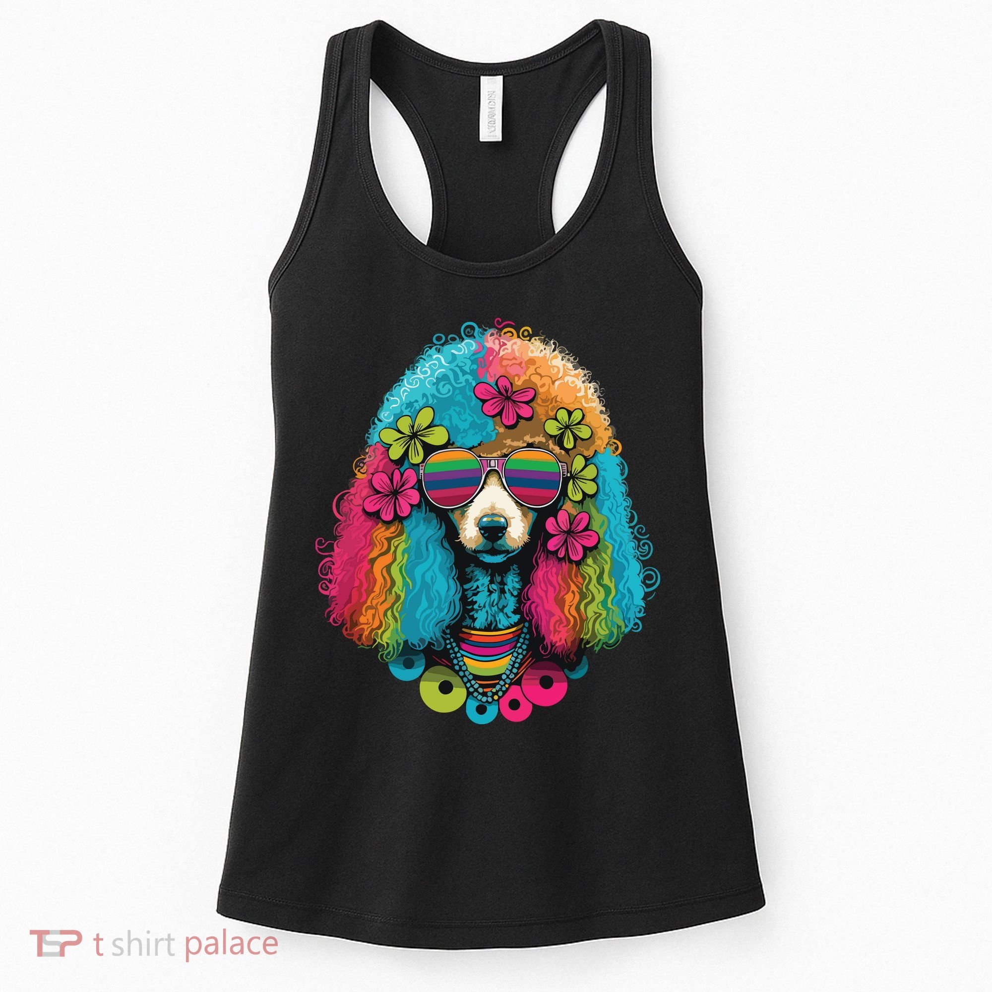 Funny Poodle Dog Miniature Poodle Toy Poodle Hippie Women's Tank Top