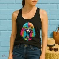 Funny Poodle Dog Miniature Poodle Toy Poodle Hippie Women's Tank Top thumb 2