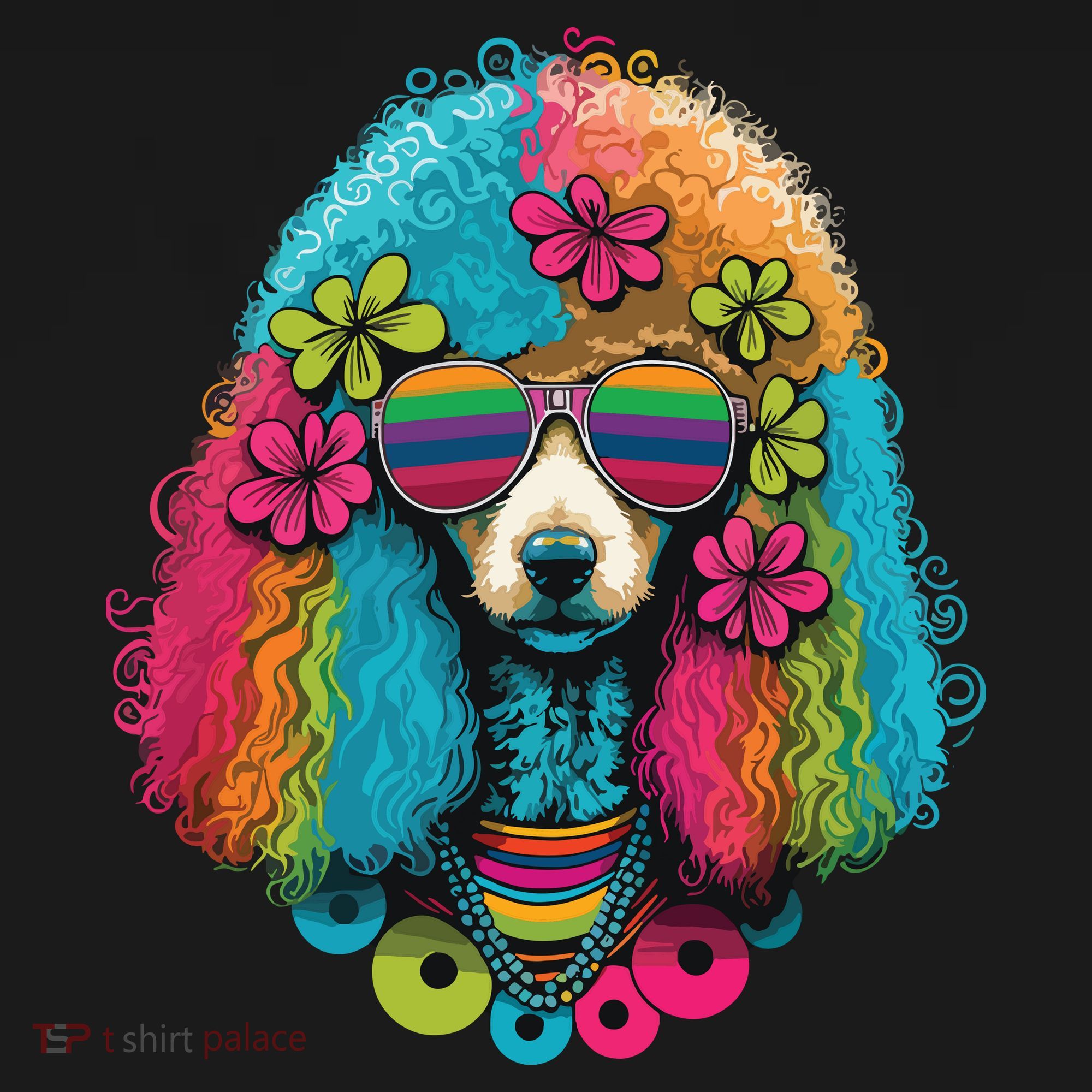 Funny Poodle Dog Miniature Poodle Toy Poodle Hippie Women's Tank Top