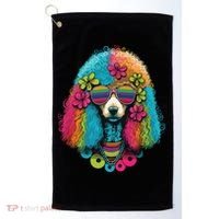 Funny Poodle Dog Miniature Poodle Toy Poodle Hippie Golf Towel thumb 0
