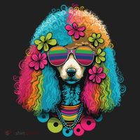 Funny Poodle Dog Miniature Poodle Toy Poodle Hippie Golf Towel thumb 3