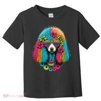 Funny Poodle Dog Miniature Poodle Toy Poodle Hippie Toddler T-Shirt thumb 0