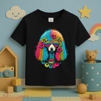 Funny Poodle Dog Miniature Poodle Toy Poodle Hippie Toddler T-Shirt thumb 3