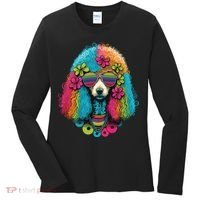 Funny Poodle Dog Miniature Poodle Toy Poodle Hippie Women's Long Sleeve Shirt thumb 0