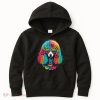 Funny Poodle Dog Miniature Poodle Toy Poodle Hippie Kids Hoodie thumb 0