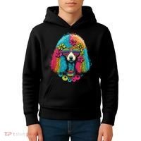 Funny Poodle Dog Miniature Poodle Toy Poodle Hippie Kids Hoodie thumb 4