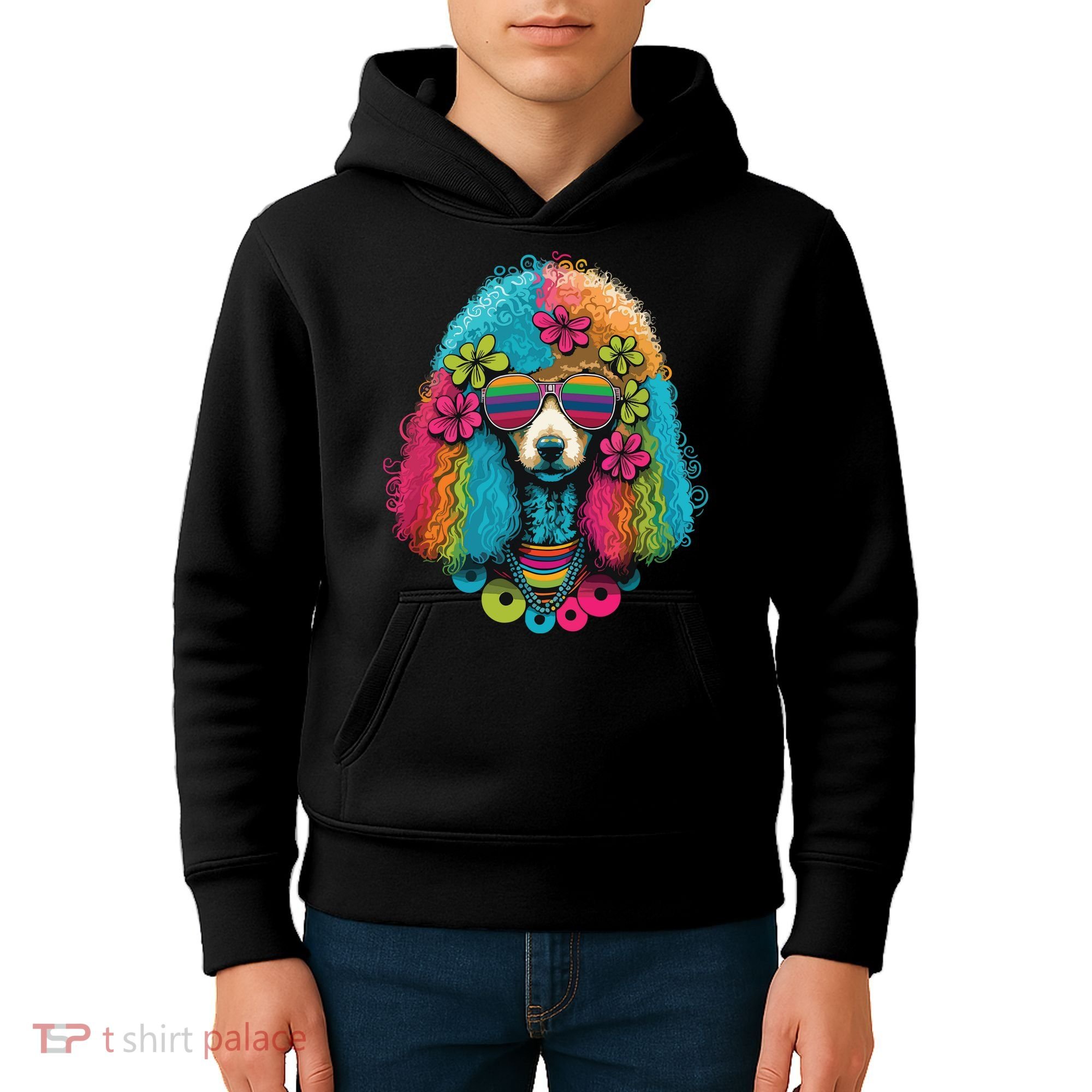 Funny Poodle Dog Miniature Poodle Toy Poodle Hippie Kids Hoodie