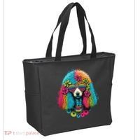 Funny Poodle Dog Miniature Poodle Toy Poodle Hippie Tote Bag thumb 2